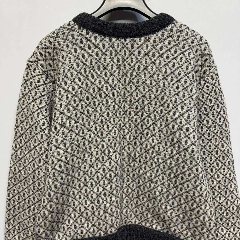Vintage LL Bean Women Cardigan Sweater Size Medium Fair Isle Wool Blend D120 -6